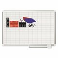 Mastervisi Grid Planning Board W/ Accessories, 1 X 2 Grid, 36 X 24, White/silver MA0392830A